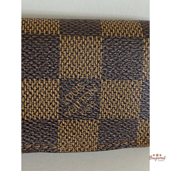 Authentic Louis Vuitton Brown Damier Ebene Coated Canvas Square Cufflinks Case - Picture 2 of 13